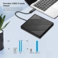 Rodzon Lecteur CD DVD Externe Type C USB 3.0,Graveur CD DVD Externe CD-DVD --RW-ROM Transmission à Grande Windows 10-8 - 7 - XP-V-2