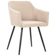 🎊MGQ@Ergonomique-Lot de 4 chaises de salle à manger - Style contemporain Scandinave chaise Cuisine 4 pcs Crème Tissu2500-2