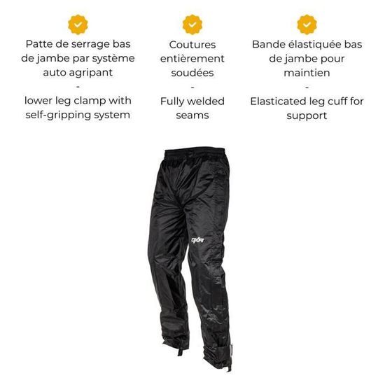 Pantalon Moto ROCKBROS Unisexe Coupe-vent - Polaire, Noir, Taille Régulière