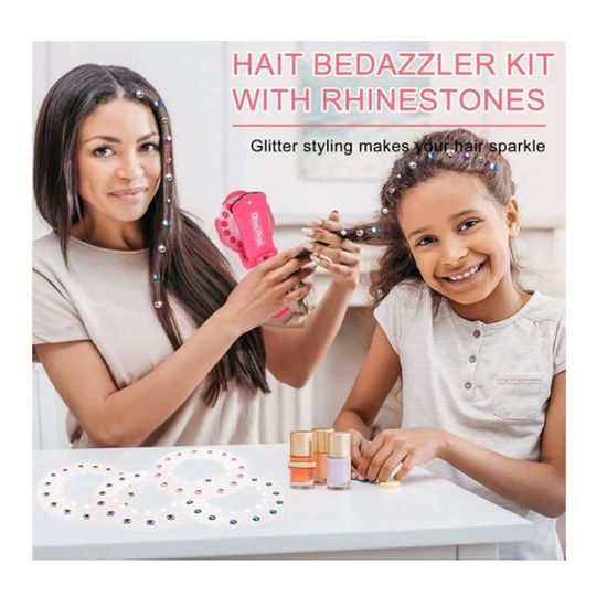 1 Pcs Hair Bedazzler Kit, Machine à Pierres Brillantes Avec 300 Pcs De Pierres Précieuses, Gem Stamper Hair, Kit De Bijoux Pour Cheveux, Filles Et Enfants Cheveux, Chaussures, Strass