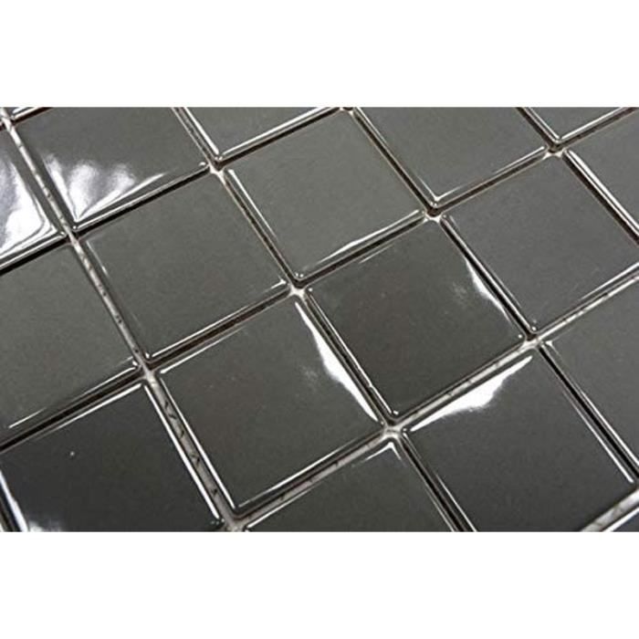 Mosaïque carreau céramique métal gris métallisé brillant 16B-0204_f | 10 plaques