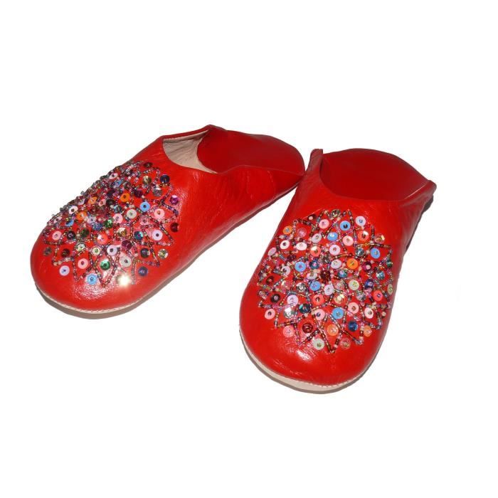 Babouche en cuir pour femme shop