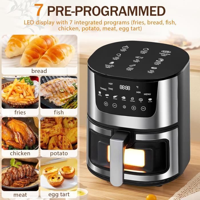 Grille Barbecue Pour Air Fryer En Acier Inoxydable 304 - Avec 24 Brochettes Pour Cuisson Sans Retournement