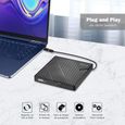 Rodzon Lecteur CD DVD Externe Type C USB 3.0,Graveur CD DVD Externe CD-DVD --RW-ROM Transmission à Grande Windows 10-8 - 7 - XP-V-3