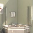 2 pcs Paroi de douche Pliable Pare Baignoire 104x130 cm - Verre trempé Transparent - Décoration de salle de bain-3