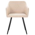 🎊MGQ@Ergonomique-Lot de 4 chaises de salle à manger - Style contemporain Scandinave chaise Cuisine 4 pcs Crème Tissu2500-3