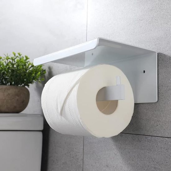 Porte Papier Wc Avec Tablette Distributeur Papier Toilette Sans Percage Range  Papier Toilette Adhesif Mural Aluminium Pour Sa[H5151] - Cdiscount Bricolage