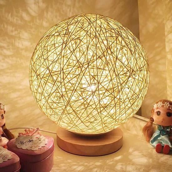 BESTA - Lampe De Chevet Moderne En Bambou Et Rotin - Lampe De