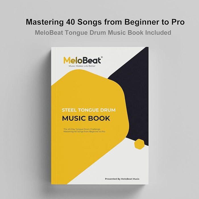 MeloBeat Tongue Drum 13 Pouces 15 Notes Ré Majeur - Bleu Foncé - Kit Complet Avec Sac Et Livre