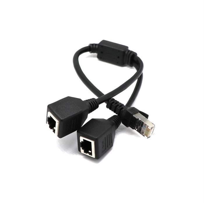 De 1 à 2 Prise LAN réseau Ethernet RJ45 Diviseur adaptateur connecteur  Cable667 - Cdiscount Informatique