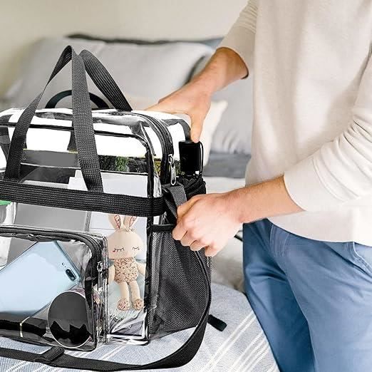 Sac Fourre-tout Transparent PVC - Multi - Sangle Réglable - Idéal Concert, Camping, Sport