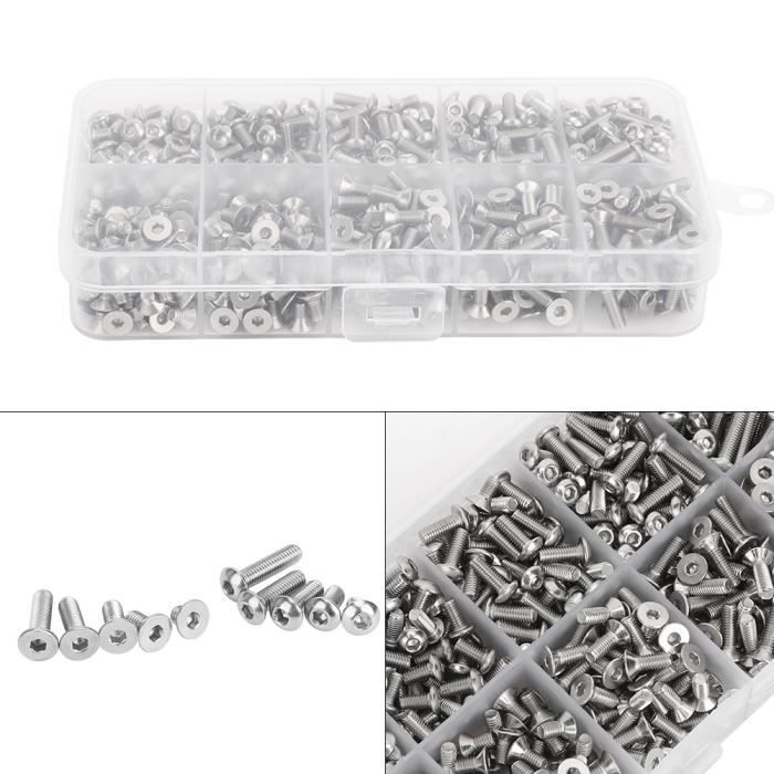 720 Stuks M3 Zeskantschroeven – Zwart Gelegeerd Staal – 5 Lengtes (4-12 Mm) – Met Opbergdoos – Voor Meubels, Apparaten En Hobby – Inbussleutel Vereist