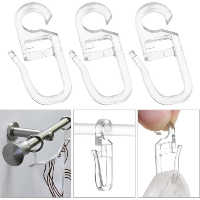 150 Crochets Rideaux Avec Œillets 6mm - Transparents Pour Tous Rideaux