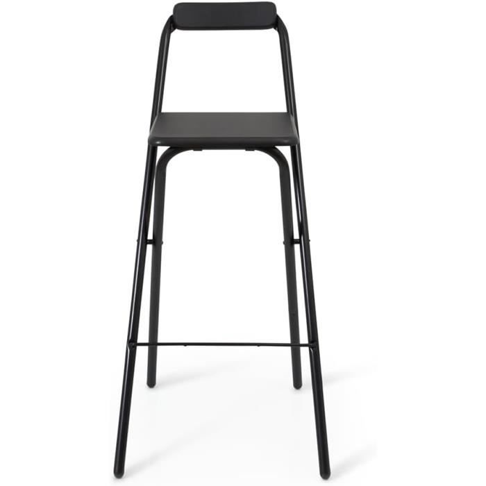 Milton & Oldbrook Belfast foldable bar stool black with footrest