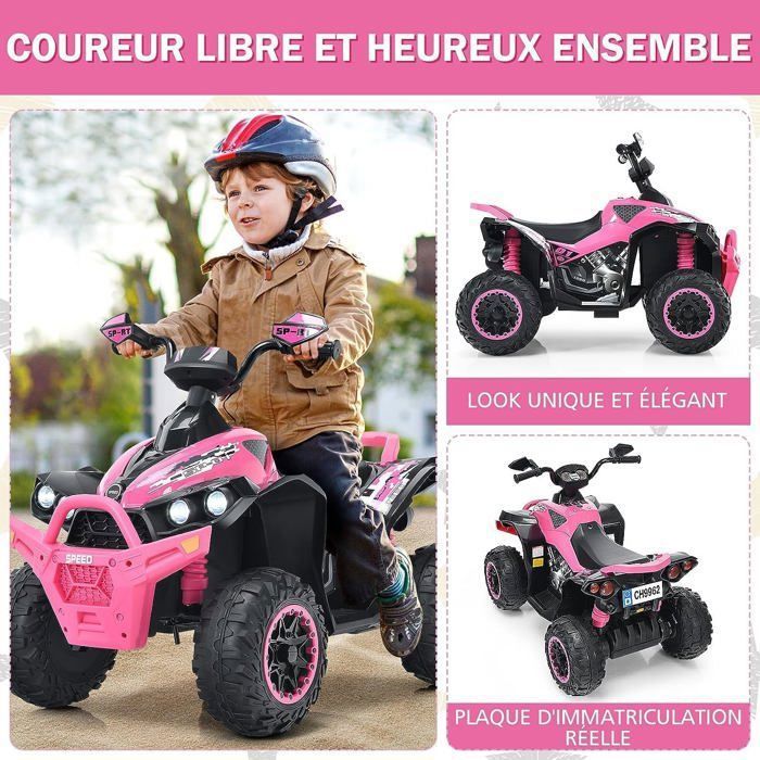 Kart électrique 3 en 1 COSTWAY pour enfants, Kart de nettoyage V avec balai amovible, vitesse de 2 à 4 km/h, Go avec musique, télécommande et klaxo