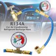 VICICA Recharge de réfrigérant de climatisation de voiture R134A, jauge de gaz de tuyau de mesure-0