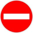 Autocollant sticker sens interdit panneau rue voie-0