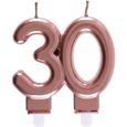 REF/6932 -Décoration gâteau anniversaire avec bougie 30 ans rose gold métallique (x1-0