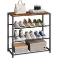Étagère à Chaussures WOLTU 3 Étages - 63x30x63cm, Chêne Clair/Blanc