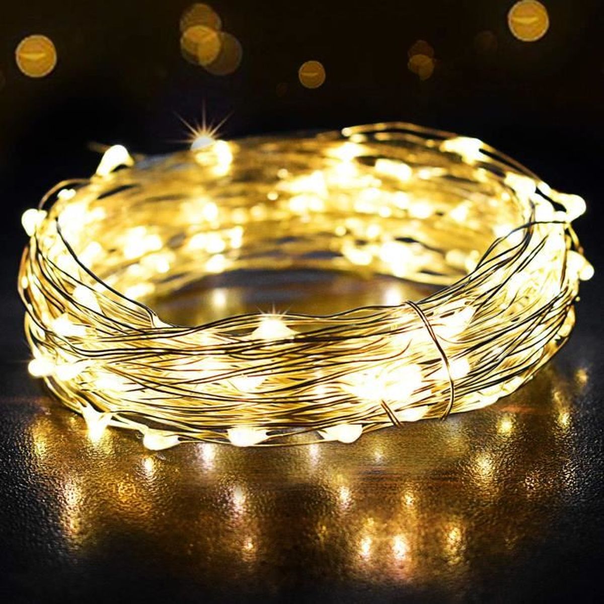 Noël 4M 96 LED Guirlande Electrique Lumineuse PRISE EU 220V Fête Décoratif jaune - Cdiscount Maison