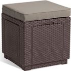 ALLIBERT BY KETER Table-pouf avec coussin et rangement intégré - Imitation rotin tressé graphite ALLIBERT JARDIN brun