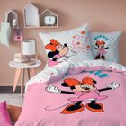MINNIE DISNEY Parure de lit enfant 100% Coton - DISNEY MINNIE HAPPY - Rose - 140x200+63x63cm