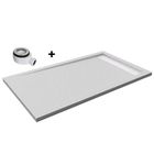 NOIR RAL 9005 RECEVEUR DE DOUCHE RESINE TEXTURE ARDOISE AVEC CADRE 90X110