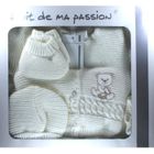 FRUIT DE MA PASSION COFFRET NAISSANCE bebe Crème 4 pièces, BRASSIERE idee cadeau 0 à 3 mois BC NISSANOU …
