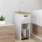 IDMARKET Lot de 2 tables de chevet ANOUK 1 tiroir avec niche blanc et bois