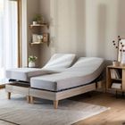 Drap housse beige pour lit articulé jersey extensible 2x90x200 - Beige - Terre de Nuit