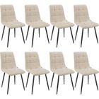 WAFTING Lot de 8 chaises de Salle à Manger rembourrées avec Dossier Haut et Design en Lin,Beige