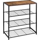 WOLTU Banc à Chaussures Étagère à Chaussures pour l’entrée e Couloir, Meuble de Rangement 3 Niveaux, MDF et Métal,‎63x30x63cm