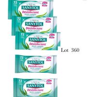 SANYTOL LOT 5 X 72 : 360 Lingettes Désinfectantes multi-usages