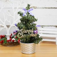 Sapin de Noël,Mini arbre de noël en pin artificiel, décoration de table, avec ornements, pour la maison, pour - Type silver style 1
