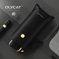 Parapluie,Olycat – Mini parapluie plat et mignon,cinq plis,UV,de luxe,pour femmes,Portable,de poche,pour - Type black-5 folding