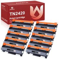 TN2420 TN2410 AUMOK Cartouches de toner compatible Brother TN2420 TN2410 TN-2420 TN-2410 2420 2410 10X noir pour Imprimante BROTHER