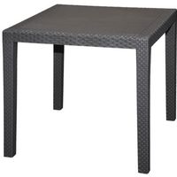 Table outdoor King effet rotin - Anthracite - 79 x 79 x 72 cm