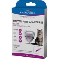 4 pipettes antiparasitaires Icardine pour chats plus de 2 kg - Francodex 3