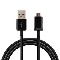[Compatible Samsung Galaxy A3-A5-2015-2016-A6-A6+-A7] Cable USB Chargeur Noir Port Micro USB 1 Metre [Phonillico®]
