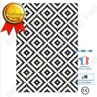 TD® Tapis de tapis lavable personnalisé tapis de table basse de salon géométrique noir et blanc (200x300cm)