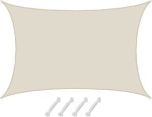 VOILE D'OMBRAGE beige 4x6 Voile d'Ombrage Rectangulaire - 98% UV Protection - Toile d'Ombrage Imperméable Toile Pergola Voiles d'Ombrage pour Patio