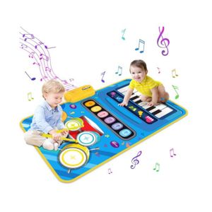INSTRUMENT DE MUSIQUE Tapis Musical Bébé, Tapis Piano&Tambour 2 en 1 Jouets d'éveil Tapis de Danse Batterie Enfant Instrument de Musique, Jeux Educatif