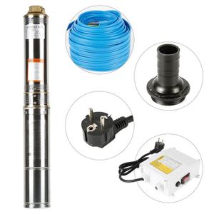 Hecht 3520 Pompe de puits immerg/é profond profondeur 55m 1000W 5200L//h c/âble 20m 12kg