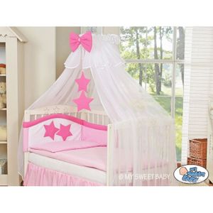 Parure De Lit Bébé étoile Rose Avec Ciel De Lit Achat