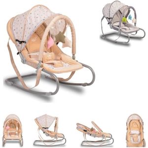 TRANSAT Transat bébé Lulu - Moni - Position d'assise réglable - Arche de jeu - Cadre en métal - Beige