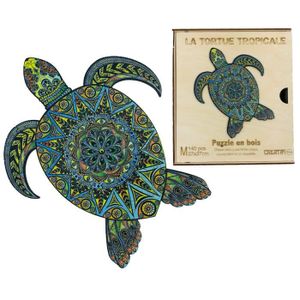 PUZZLE Puzzle en bois la tortue tropicale - 140 pièces - 