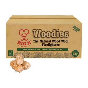 PELLE À CENDRE Allume-feu en laine de bois naturel FSC Big K Woodies 2Kg