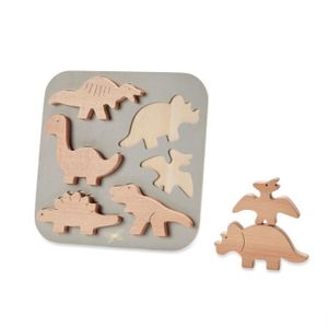 PUZZLE Puzzle Dinosaures en bois - byAstrup - 6 pièces - 