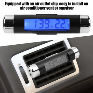Horloge électronique de voiture à double température interne et externe  électronique montre thermomètre de voiture veilleuse - Cdiscount Jardin