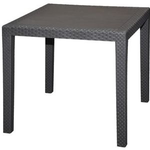 TABLE DE JARDIN  Table outdoor King effet rotin - Anthracite - 79 x 79 x 72 cm
